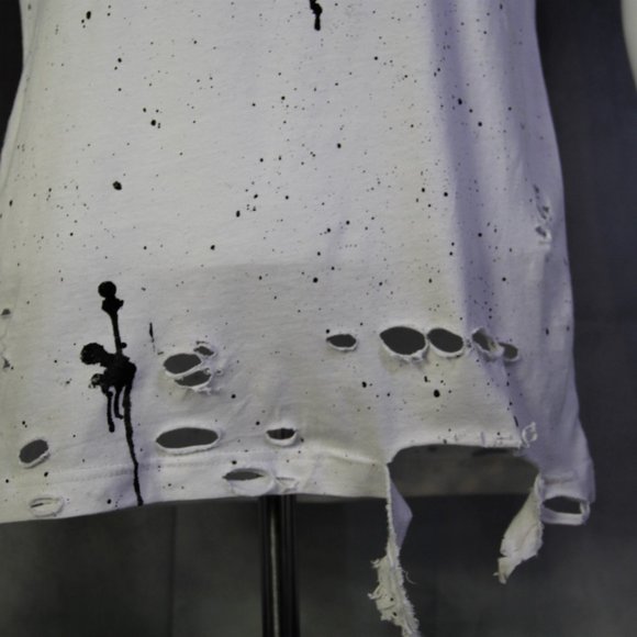 Drums Handmade Distressed Destroyed Ripped Shirt - Picture 2 of 5